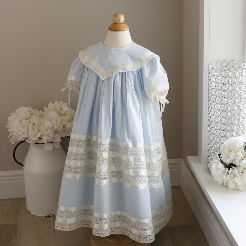 Strasburg Savannah Lace Dress Blue Portrait Special Occasion Flower Girl NEW